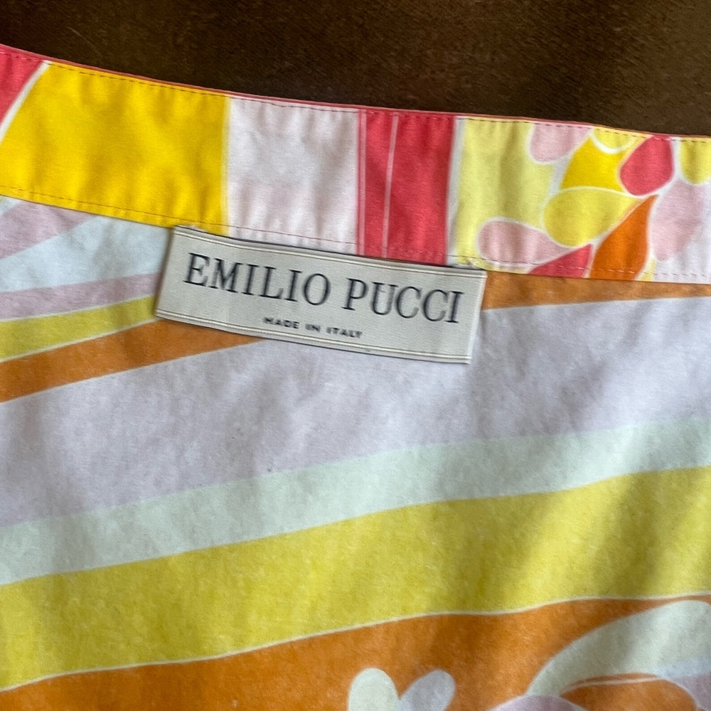 Emilio Pucci Yellow Orange Pink White Printed Mini Dress - Picture 6 of 10